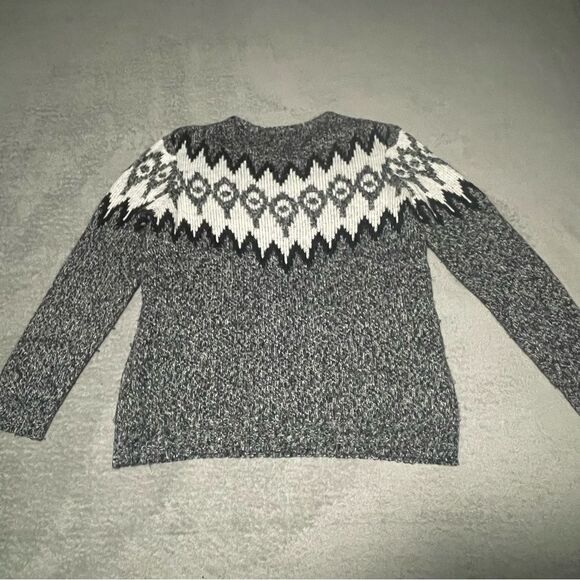 CABIN Fever acrylic sweater size large grey black white VGUC - Picture 5 of 5